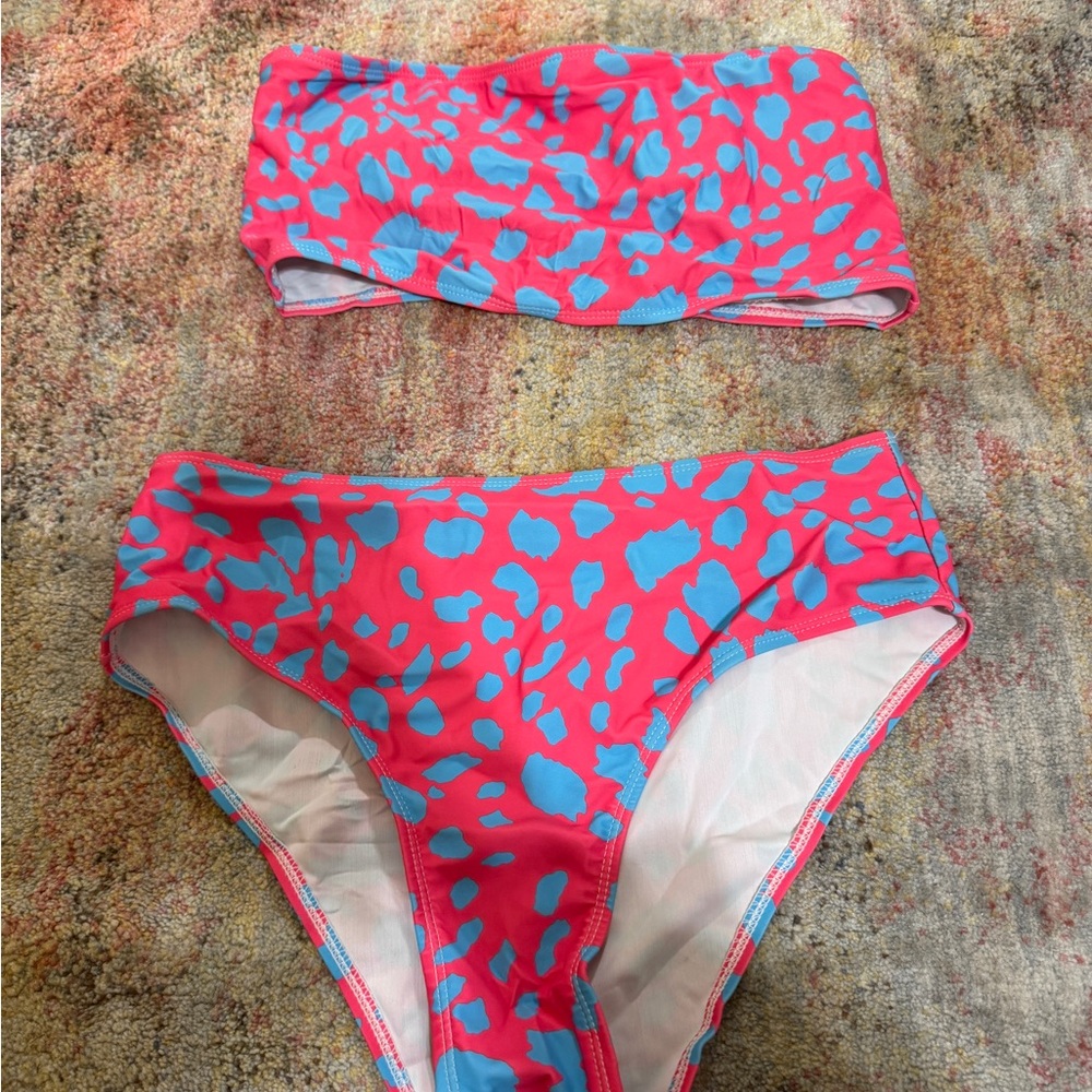 SHEIN Vibrant Pink and Blue Bikini Set